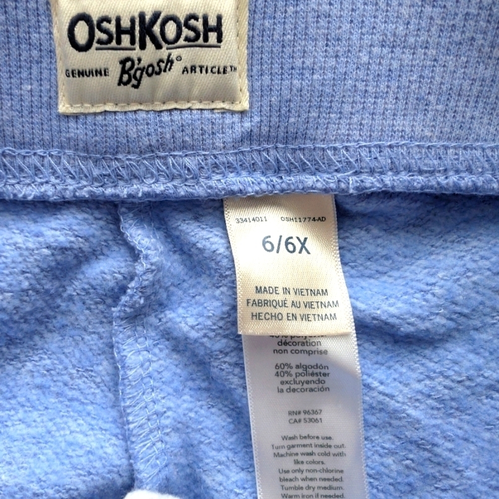 Oshkosh Light Blue Cotton Girls Joggers Size 6X - Picture 7 of 7